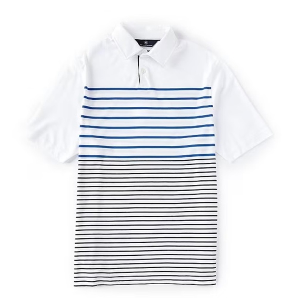 Hart Schaffer Marx Seaside Collection HartSoft Stripe Short Sleeve Polo Size‎ XL